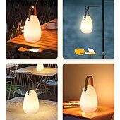 baratos Luzes e lanternas de acampamento-Recharge Colorful Portable Remote Control RGB LED Outdoor Waterproof Camping Book Lamp Atmosphere Light Party Decoration Light