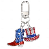 olcso Az Egyesült Államok 250. évfordulója-8 darabos, az USA függetlenségének napjára emlékeztető piros, fehér, kék zászlós ötvözetből készült kulcstartó, hazafias szárnyas táska medál, amerikai zászlós kulcstartó kiegészítő, 250. évfordulós