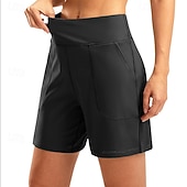 economico Pantaloncini Bermuda-Per donna Bermuda Chinos Shorts Vacanza Streetwear Casual Corto Vita media Tinta unica Tasca Fascia Elastica Comodo Traspirante Elasticizzato Quotidiano All'aperto Palestra Verde acqua Nero Rosa