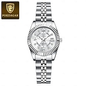 economico Orologi al quarzo-orologio da polso da donna di lusso, orologio da polso al quarzo da donna con cinturino in acciaio inossidabile bicolore oro argento e lunetta scanalata &amp;orologio elegante e impermeabile da donna,