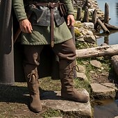 abordables Calzado-Retro Antiguo Medieval Renacimiento Zapatos Botas Caballero Vikingo Cruzado Disfraz Hombre Vikingo Pirata Víspera de Todos los Santos Carnaval Mascarada Rendimiento LARP Feria Ren Adulto Zapatos