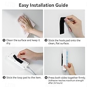 זול אספקה לבית-50 יחידות סרט וו ולולאה עמיד לשימוש חוזר עם גב דבק חזק - ללא צורך בקידוח, הסרה ללא נזק - אידיאלי לתליית תמונות, שלטים, מודעות - מתאים לשימוש בבית, במשרד ובסדנה