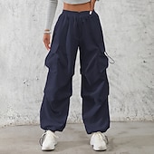 economico pantaloni cargo da donna-Per donna Pantaloni Cargo Pantaloni Pantaloni da Lavoro Pantaloni Estivi Vacanza Moda Casual Quotidiano Lunghezza intera Misura del girovita medio Semplice Coulisse Tasca Elastico in vita Comodit