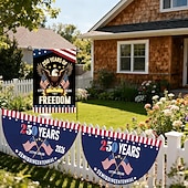 olcso Kerti zászlók, Banner-2 db 250. évfordulós amerikai kerti zászló &amp;transzparens zászló, nem redőzött legyezőzászló, kétoldalas hazafias sas mintázat amerikai zászlókkal, emlék 1776-2026, 12 x 18 hüvelyk &amp;2 x 4 láb
