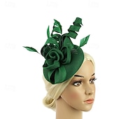 cheap Fascinators-Fascinators Flax Wedding Birthday Elegant Vintage Cute With Floral Headpiece Headwear