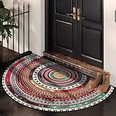 baratos Capacho-Tapete de entrada floral estilo americano, antiderrapante e resistente à sujeira, ideal para hall de entrada e corredor, fácil de limpar.