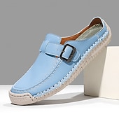 economico Sandali casual-mocassini da uomo con fibbia in similpelle: scarpe slip-on morbide e leggere con suola flessibile, perfette per i viaggi, l'abbigliamento casual quotidiano e il tempo libero estivo
