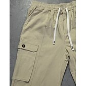 economico Pantaloni cargo-Per uomo Pantaloni Cargo Pantaloni Coulisse Tasca Semplice Comodità Traspirante Lunghezza al ginocchio Casa All'aperto Abbigliamento casual alla moda Vacanza Moda Verde militare Albicocca Inelastico