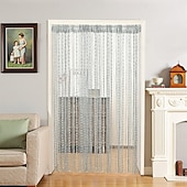 お買い得  ブラックアウトカーテン-出入り口用のストリングカーテン、キラキラビーズカーテン、ドア、タッセルビーズ、吊り下げフリンジ、ヒッピー、吊り下げパティオタッセルスクリーン、部屋の装飾、窓、壁の背景、ドア