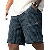 economico Pantaloncini casual-Per uomo Shorts Pantaloncini casual Pantaloncini di velluto a coste Tasca Semplice Comodità Traspirante Corto Casuale All'aperto Vacanza Vacanza Streetwear Nero Bianco Inelastico
