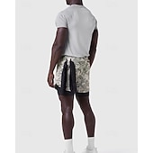 お買い得  ランニングショーツ-男性用 ランニングショーツ アスレチックショーツ ジムショーツ ドローストリング ポケット 2 イン 1 コンプレッションライナー付き ショートパンツ カジュアル 日常 アウトドア 夏 春 速乾性 ライトウェイト 吸汗性 ジムトレーニング 屋外 アスレチック レギュラー スポーツウェア アクティブウェア ブルー ブラック カモフラージュ