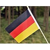 baratos Partida de Futebol Mundial 2026-Pacote com 25 miniaturas da bandeira alemã em haste, medindo 5x8 polegadas, ideais para jogos da Copa do Mundo de Futebol, eventos esportivos, decoração de festas e para torcedores vibrarem.