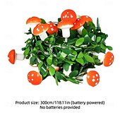 abordables Alimentación por batería-Guirnalda de luces LED con forma de hongo, 3 m, 20 LED, funciona con pilas, ideal para fiestas de Pascua, bodas, jardines, decoración interior y exterior.