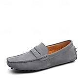 economico Mocassini casual-Per uomo Vintage Casual Quotidiano Camoscio Confortevole Traspirante Mocassino Giallo Chiaro Grigio scuro Vinaccia Estate Primavera Autunno