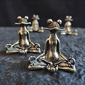 levne Sochy-vintage kovový zen žába meditace socha kovová socha kadidlo dekorace domácnosti čaj domácí mazlíčci