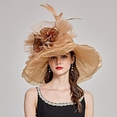 baratos Fascinadores &amp; Chapéus-Derby Chapéus Chapéu de Igreja Chapéu Kentucky Derby Senhora Mulher nobre Fantasia Mulheres Derby Coquetel Plastrão Adulto Chapéu Verão Primavera
