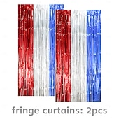  Set di stendardi decorativi per il 250° anniversario del giorno dell'indipendenza degli Stati Uniti, include 24 stendardi, 10 bandierine, 8 festoni, 12 spirali, 2 tende di tulle &1 tovaglia, ideale