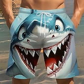  Per uomo Cartoni animati Coccodrillo Squalo Costumi da bagno Pantaloncini da mare Pantaloncini da Surf Misura del girovita medio Divertente Vacanza al Mare Tasche Laterali fodera in rete Coulisse