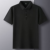 levne Pánské klasické polo-Pánské Pólo Polokošile Ležérní Dovolená Klopa Krátký rukáv Módní Moderní Bez vzoru Knoflíky Jednoduchý Léto Jaro Běžný Černá Námořnická modř Velbloudí Šedá Pólo