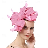 cheap Fascinators-Fascinators Fabric Wedding Birthday Elegant Vintage Cute With Feather Bowknot Headpiece Headwear