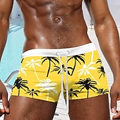 economico Piante e Fiori Tropicali-Per uomo Albero di Cocco Piante Tropicali Pantaloncini da mare Pantaloncini da Surf Costume nuoto a pantaloncino Misura del girovita medio Hawaiano Vacanza al Mare Coulisse con fodera in rete