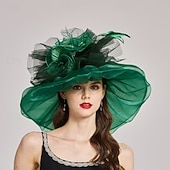 baratos Fascinadores &amp; Chapéus-Derby Chapéus Chapéu de Igreja Chapéu Kentucky Derby Senhora Mulher nobre Fantasia Mulheres Derby Coquetel Plastrão Adulto Chapéu Verão Primavera
