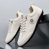 cheap Casual Lace-Up Shoes-Men's Faux Leather Casual Sneakers – Comfortable and Stylish for Everyday Wear, Ideal for Casual Outings, Sports and Relaxed Weekend Activities