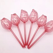 abordables Arrosage et irrigation-Lot de 6 arroseurs automatiques roses pour tulipes, système d'arrosage automatique pour plantes en pot, plantes d'intérieur, semis, jardins extérieurs, pelouses et parterres de fleurs.