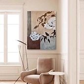 cheap Abstract Paintings-Handmade Oil Painting Canvas Wall Art Decoration Wabi Sabi Style Modern Decorative Painting Simple Floral Texture for Home Decor Rolled Frameless Unstretched Hanging Mural Painting