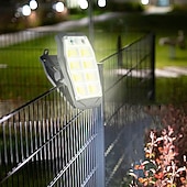billige Vegglamper til utendørsbruk-Utendørs solcelledrevet 8-rutenett LED-cob-vegglampe med klips og bevegelsessensor, IP65 vanntett, multifunksjonell nødarbeidslampe for hage, gårdsplass, gjerde, park, garasjebelysning