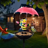 levne Světla cesty &amp; lucerny-1 ks venkovní solární včelí deštník krmítko pro ptáky sloupcové světlo, vodotěsné světlo IP44 na zahradní cestu, dekorace na terasu, trávník a dvůr, venkovní dekorační světlo pro zahradu a dvorek