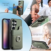 billiga 2026 Samsung Galaxy S26 Serien-telefon fodral Till Samsung Galaxy S26 S26 Plus S26 Ultra Skal med stativ Ringhållare Ringspänne Kontor / företag TPU PU läder