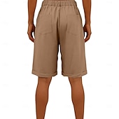 billige Bunner-Dame Capri-bukser Shorts Lin Shorts Dress Shorts Ferie Mote Grunnleggende Knelengde Middels midje عادي Lomme Elastisk midje Rett ben Lettvekt Bekvem Pustende Uelastisk Daglig Gate Ferie Svart Hvit