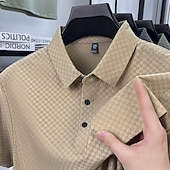 preiswerte Klassisches Poloshirt für Herren-Herren Polo Business-Polo Lässig Geschäft Revers Kurzarm Mode Modern Einfach Knöpfe Rein Sommer Frühling Normale Passform Schwarz Weiß Purpur Grün Khaki Grau Polo