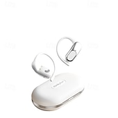 お買い得  オープンフィットイヤフォン-Lenovo オープンイヤークリップオンワイヤレスイヤホン、Bluetooth 5.4ヘッドホン、充電ケース付き、再生時間20時間、コンパクト &amp;パワフルなサウンド、内蔵マイク、スポーツやワークアウトに最適な快適なフィット感のイヤホン。男女兼用。