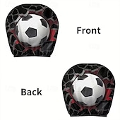 billiga Hemtextil-2 st nackstödsskydd med fotbollstryck, bilinredning, moderiktigt sätesskydd, enkla att installera, lämpliga för långkörning, stadspendling, perfekt rolig bildekor, ökad komfort