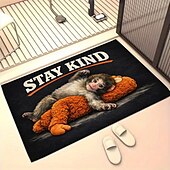 economico Zerbini-zerbino divertente con scimmietta, lavabile e antiscivolo, perfetto per la porta d'ingresso, con simpatica scimmietta, ideale per interni ed esterni, perfetto come tappeto di benvenuto o per la