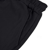 cheap Holiday-Men's Shorts Linen Shorts Summer Shorts Beach Shorts Drawstring Elastic Waist Buttons Plain Solid Comfort Breathable Knee Length Daily Outdoor Beach Vacation Fashion Black White Inelastic