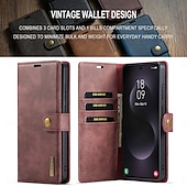 cheap 2026 Samsung Galaxy S26 Series-Phone Case For Samsung Galaxy S26 S26 Plus S26 Ultra Flip Cover Full Body Protective Retro Genuine Leather