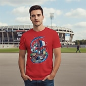  Calcio mondiale Abbigliamento sportivo Maglietta grafica Football americano Tifoso di calcio francese Patriotico Corte per Per uomo Adulti Stampa 3D  per Feste Sport all'Aperto