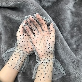 cheap Gloves-Women's Lace Gloves Outdoor Wedding Holiday Round Dots Polyester Retro Bridal Gloves 1 Pair