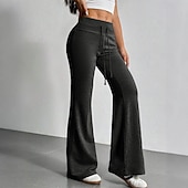 abordables Pantalones de pierna recta-Mujer Pantalones de Deporte Pantalones Pantalones de verano Pantalones casuales Vacaciones Moda Casual / Diario Longitud total Alta cintura Plano Correa Cintura elástica Pierna recta Comodidad Suave