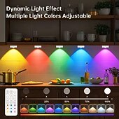 economico Luci del disco-3/6 pezzi luce notturna RGB ricaricabile con telecomando, luce per quadri, 12 modalità di colore per armadio, cucina, bagno, camera da letto, ufficio, illuminazione d'atmosfera