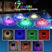 cheap Underwater Lights-1 Pack Solar Floating Pool Lights, RGB Color Changing Solar Pool Lights IP68 Waterproof, Hangable LED Pool Light for Inground &amp; Above Ground Pools, Outdoor Garden, Party Decor