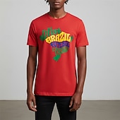  Meciul Mondial de Fotbal 2026 Ținute Tricou grafic Fotbal Inspirat de Brazilia Patriotic Tricou pentru Unisex Adulți Imprimare 3D pentru Petrecere Sport exterior