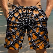  Homens Animal SPIDER Calção Justo de Natação Shorts de Natação Bermuda de Surf Cintura Média Góticas Casual / Diário férias na praia Bolsos laterais Forro de malha Cintura elástica com cordão Designer