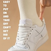 cheap Home Supplies-Press Lock Shoelaces Without ties Colorful Lock Elastic Laces Sneakers Kids Adult Flats No Tie Shoe laces for Shoes 8MM Widened Flat No Tie Shoelaces for Shoes Accessories