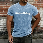  Tricou vintage bărbătesc violet, spălat acid, cu mesajul „something”. Tricou minimalist cu un singur cuvânt, grafic, lavabil mineral, culoare prună, bumbac învechit, streetwear, mărimea S-4XL