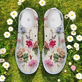 ieftine Adidași de Damă-adidași cu plasă florală pentru femei – pantofi de mers ușoare, respirabili, pentru ținute casual, călătorii și activități în aer liber