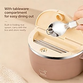 billige Kjøkkenoppbevaring-304 rustfritt stål nudelskål med lokk og håndtak, 1200 ml ramenskål med stor kapasitet, dobbeltvegget skåldingssikker suppeskål, bærbar matbeholder for studenthjem, kontor, hjemmebruk